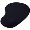OcioDual Tappetino Mouse Poggiapolsi, Tessuto Morbido con Base in Gomma Antiscivolo, Colore Nero, Tappetino Mouse Ergonomico con Supporto in Gel, Gioco, Ufficio