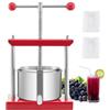 VEVOR Pressa Manuale per Vino di Frutta Cesto in Acciaio Inox 3L con Manico, Spremiagrumi Manuale per Bevande Alcoliche Pressa per Sidro, Mela, Uva, Tintura, Miele, Olio d'Oliva Cucina, Casa
