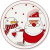 Excelsa Snowman Piatti Panettone o Pizza, Set 6 Pezzi, 30,5 cm, Porcellana, Decorazione Natalizia