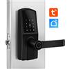 Tuya Serratura Smart Bluetooth con Maniglia, Riconoscimento Impronta e Tastiera