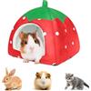 Jilskl Casetta per Animali Domestici, Letto Porcellino d'India, Nido di Gabbia per Cincillà, Piccolo Animale Letto per Cincillà, Riccio, Cavia, Criceto, Furetto, Ratto, Gatto, Cane (Rosso)