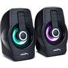 Audiocore AC855 2.0 USB 6W Nero Rosso Altoparlanti Per Computer Portatile Dimensioni 52mm Jack Da 3,5 mm Controllo Del Volume Illuminazione a LED Colorata (Nero)
