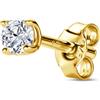 Orovi Orecchini Donna/Orecchino Uomo Argento 925 Placcato Oro 18KT, Mono Orecchino a Lobo con Moissanite Ct 0,30, Piercing Orecchio Anallergico in Scatola Portagioie