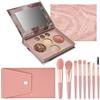 SSKHE Set Trucco Completo con Palette Baked, Kit Principiante, Include Bronzer, Blush, 2 Illuminanti e 3 Ombretti, Pennelli Portatili