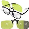UTXN Occhiali Clip-On Visione Notturna - Occhiali Flip-Up UV400 Polarizzati con Lenti Gialle per Chiarezza in Condizioni di Luce Debole, Visione HD, Guida, Pesca, Forma Quadrata