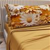 PETTI Artigiani Italiani - Lenzuola in Cotone con Federe in Stampa Digitale, Una Piazza e Mezza Francese, Completo Lenzuolo Sopra e Sotto con Angoli, Floreale 05 2 Giallo Ocra, 100% Made in Italy