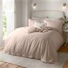 furn. Set copripiumino Tilly di Wylder Nature - 100% cotone con volant minimal e finiture eleganti (rosa cipria - matrimoniale)