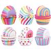 Carehabi Pirottini per Muffin Carta，Carehabi 300 Pezzi Stampo Muffin Cupcake, Carta Arcobaleno, Involucro per Cuocere, Dessert, Feste, Compleanni, Matrimoni