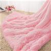 Homore Coperta morbida e soffice in pile Sherpa, accogliente, in finta pelliccia, per letto, divano, sedia, decorativa, 127 x 152 cm, rosa chiaro