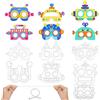 Hifot Robot Maschere da Colorare per Bambini, Maschera Robot Bianca Maschere da Colorare DIY Artigianato 12 Pezzi Carnevale Compleanno Accessori per Feste Halloween Regalo