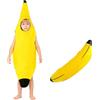 CHUANFU Costume da Banana per Bambini, Costume Divertente a Forma di Banana Leggero, Esilarante Vestito da Frutta Taglia Unica, per Feste a Tema, Halloween, Natale, Cosplay
