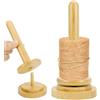 Xstary Porta filo portatile in legno, per filo di legno e supporto per fili, supporto per filo di legno, per lavori a maglia e all'uncinetto, supporto rotondo per rotolo di filato, contenitore verticale