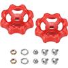 PATIKIL Maniglia Rubinetto Esterna Foro Stelo Quadrato 7x7mm Rosso 2Pz | Manopola Rotonda Sostituzione Rubinetto ABS, con Viti e Distanziali, per Valvole Giardino Bagno Cucina Toilette