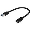 CERRXIAN, cavo adattatore da USB 3.0 tipo A maschio a tipo C femmina, lunghezza 20 cm