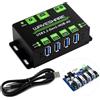 Waveshare 4-Ch USB 3.2 Gen1 HUB, Metal Case With Wall-Mount Support, Driver-Free, Plug-And-Play, compatible with Windows/MAC OS/Linux/Android, etc