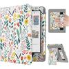 MoKo Caseo per 6 Tolino Shine Color/Shine 5(2024)/4(2022) e Kobo Clara Colour/BW/2E, Cover Sottile in PU con Auto-Attivazione/Sonno, Slot per Schede, Cinghia da polso e Supporo Pieghevole, Fiori
