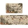 Artoid Mode Alberi - Set di 2 tappeti da cucina con pigne di pino, per interni ed esterni, 43 x 73 e 43 x 118 cm