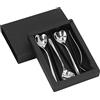 Cerlingwee Mini Cucchiaini a Cuore in Acciaio Inox 10 cm Confezione da 4 | Cucchiai da Dessert in Metallo, Manico Ergonomico per Caffè e Tè, Lavabili in Lavastoviglie