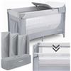 Moby-System Lettino da Viaggio 3 in 1 - Box Bambini e Recinto Neonati con Fasciatoio, Materasso e Ruote - Letto Pieghevole Regolabile 126x66cm con Borsa Trasporto