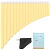 Agatige Flauto di Pan, C Key Pan Pipes Easy Learn Strumenti a Fiato Panpipe Music Woodwind Strumenti Musicali Tradizionali per Bambini Adulti Principianti (Giallo)