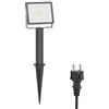 ledscom.de Faretto da giardino a LED FLIN con picchetto a terra, base 15cm e spina per esterni, nero, proiettore, IP66 impermeabile, 837lm bianco caldo