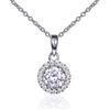 Diamond Treats Collana Donna in Argento Sterling 925, Oro or Oro Rosa, Collana Halo con una Zirconia Cubica Bianca, Blu, Verde o Rossa, Elegante Collana con Ciondolo Rotondo con una Confezione Regalo