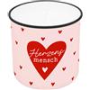 GRUSS & CO Candela in tazza, motivo Herzensmensch, in porcellana, altezza 8,8 cm, diametro 8,4 cm, articolo decorativo, 74775
