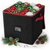 Relaxdays Scatola portapalline di Natale Relaxdays, 64 Palline, HxLxP: 33 x 33 x 33 cm, Poliestere, Cartone, Nera/Rossa