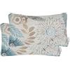 Mika Home Confezione da 2 federe decorative oblunghe rettangolari per sedie, motivo girasole, 30 x 50 cm, colore: blu panna