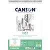 Canson 1557 album spiralto lato corto, grana leggera, 120 gr, 30 fogli, 29,7 x 43,7 cm