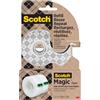 Scotch Dispenser in Acciaio Inox, 1 per Confezione + Nastro Magic, 2 Rotoli | Dispenser in Metallo Ricaricabile con Nastro Realizzato con Adesivo al 66 % di Origine Vegetale - Finitura Opaca e Invisibile