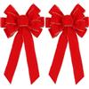YUYWWAN Grandi Fiocchi per Albero di Natale, Rossi Fiocchi Albero di Natale, Fiocco Decorativo Natanale Classico, per Ghirlande, Scale, Camino, Matrimoni, Vacanze, Decorazioni per La Casa (Rosso-D)