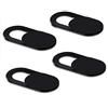 REY [4 Pezzi] Webcam Cover, Copri Webcam Slider Copertura Webcam Ultra Sottile Camera Cover per Laptop, PC, Computer Portatile, Phone, Tablet, Smartphones, Noteboook - (Nero)