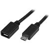 StarTech.Com Cavo Prolunga Micro USB Maschio a Femmina, Cavo di Estensione Micro-USB di 50 cm, Nero