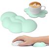Attack Shark Poggiapolsi Cloud Mouse con Sottobicchiere, Polso Ergonomico per Mouse con Massaggio, Supporto per il Polso, Grazioso Accessorio da Scrivania per Casa, Ufficio, Giochi - Verde Chiaro