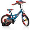 MONROAD Bicicletta Bambino T-Rex Blu 14 Pollici Con Rotelline Stabilizzatrici
