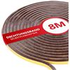 XEEINC 8m Guarnizione a Spazzola Autoadesiva, 9mm(L) X 15mm(P) Guarnizione Porta Finestra, Paraspifferi Guarnizione per Porta Blindata, Isolamento Acustico, Anti-Collisione - Marrone