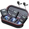 SYNCO Microfono lavalier wireless, G2(A2) Pro 2.4G Dual Lapel Mic 150m 8H per lezioni online Vlog Live Stream YouTube per fotocamera smartphone tablet, Wireless-Lavalier-Microfono-Dual-Channel