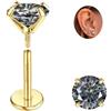 Sllaiss Orecchini Moissanite Uomo Donna in Titanio G23 18K Oro Punto Luce Diamante Brillante VVS1 Certificata D Color Oro 18K Orecchino Singolo a Lobo Anallergici Senza Nichel Piercing 1 CT