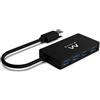 Ewent EW1136 Hub USB 3.0 4 Porte per la Trasmissione di Dati, Hub USB Multiporta sottile con connettore DC per Alimentazione esterna, Velocità di trasferimetno 5 Gbps