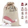 LessMo Borsa Regalo di Natale, Sacchetto Grande di Babbo Natale Con Luogo per Scrivere Desideri, Sacco per Regali in Tela Con Coulisse