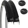 ECOVELO 2 COPERTONCINI 700X23C (23-622) + CAMERE VALVOLA PRESTA PNEUMATICI PER FIXED BICI DA CORSA STRADA ROAD (Camere con Valvola 80 mm)