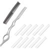 Futuhada Rasoio Sfoltimento Pro-Grade con 10 Lame di Ricambio, Forbici Professionali Rasoio Pettine Diradamento Capelli, Feather Hair Styling Razor Adatto a Tous Les Styles (Argento)
