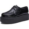 RoseG Punk Creepers Donna Stringate Goth Plateau Oxford Scarpe Pelle Nero 39
