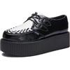 RoseG Punk Creepers Donna Stringate Goth Plateau Oxford Scarpe Nero/Bianco 41