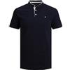 JACK & JONES JJEPAULOS MAO POLO SS NOOS, Polo, Uomo, Blu (Dark Navy), M