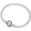 KEQ Bracciale Donna placcato in argento, con maglia snake e chiusura Adatto per Ciondolo