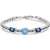 LOWELL BRACCIALE LOGO LASER E SMALTO NAPOLI IN ACCIAIO