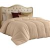Utopia Bedding Trapunta per tutte le stagioni 250 g/m² - Piumone in fibra siliconata in peluche per letto super grande - Cuciture quadrate (king size/super king size californiano, beige)