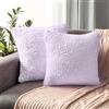 PAVILIA Set di 2 federe decorative in stile Sherpa, 45 x 45 cm, soffici federe per cuscini per divano, letto, divano, colore viola lavanda, decorazione per soggiorno